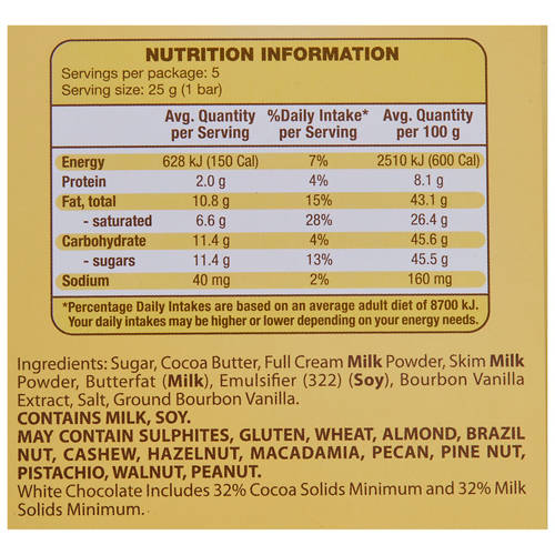 Nutrients 1, Finest Madagascan Vanilla Chocolate 5 Pack 125g
