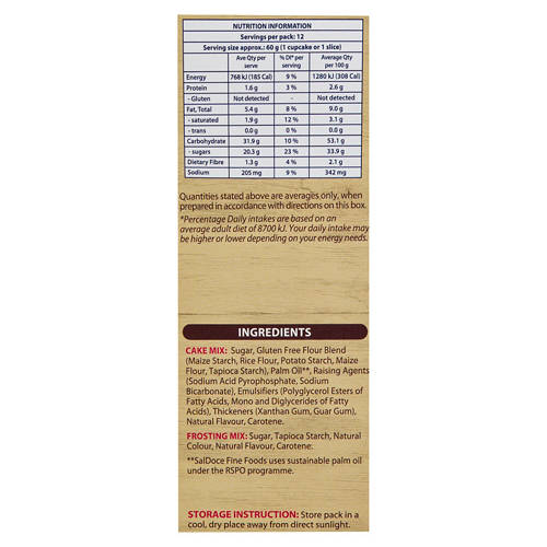 Nutrients 1, Gluten Free Cupcake Mix 450g