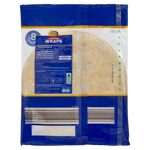 Front shot 2, Large White Wraps 8 Pack 560g