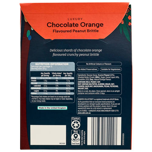 Front shot 3, Gourmet Chocolate Orange Peanut Brittle 150g