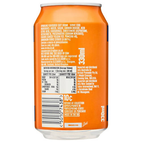 Front shot 2, Irn Bru 330ml