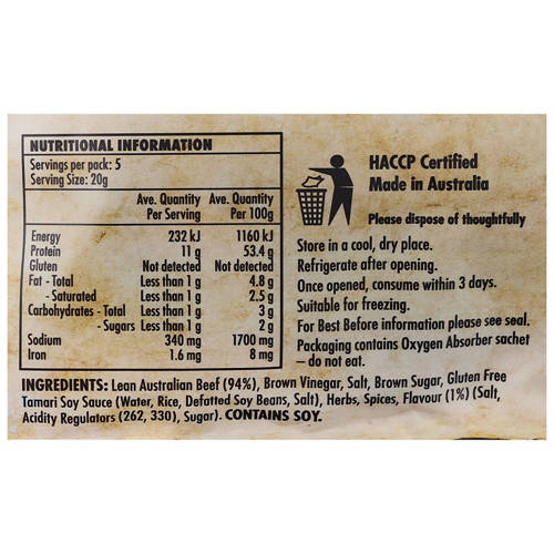 Nutrients 1, Biltong Slices Salt & Vinegar 100g