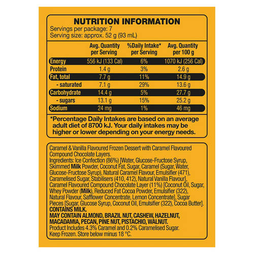 Nutrients 1, Entertainer Caramel & Vanilla Flavoured Frozen Dessert 650ml