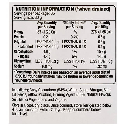 Nutrients 1, Baby Cucumbers 1.95kg