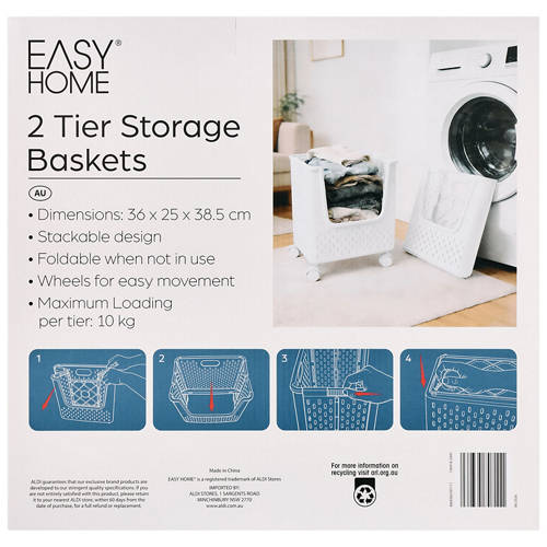 Front shot 4, 2 Tier Storage Baskets