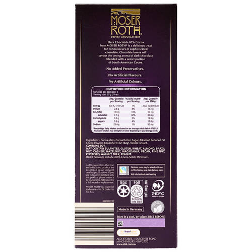 Front shot 2, Finest Dark 85% Cocoa Chocolate 5 Pack 125g
