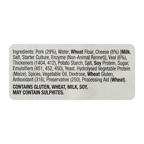 Ingredients 1, Pork Cordon Bleu 480g 4 Pack