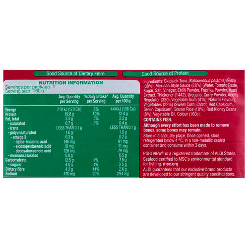 Nutrients 1, Spicy Mexican Style Tuna With Beans 160g