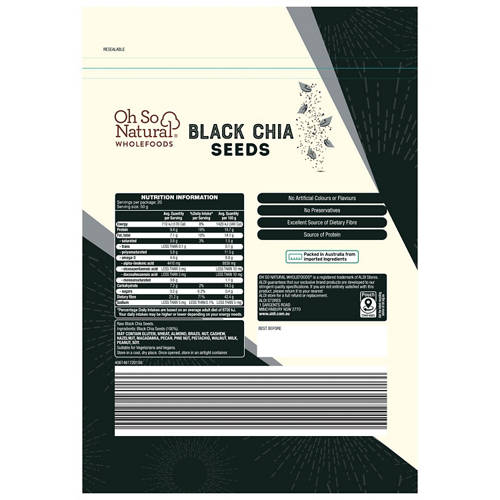 Front shot 2, Black Chia Seeds 1kg