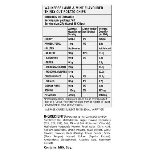 Nutrients 1, Crisps Lamb & Mint 150g