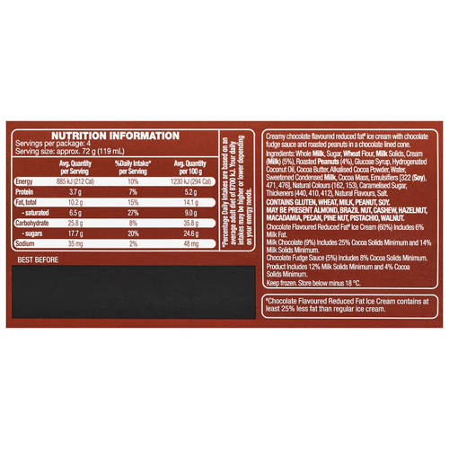 Nutrients 1, Chocolate Cones 4 Pack 475ml