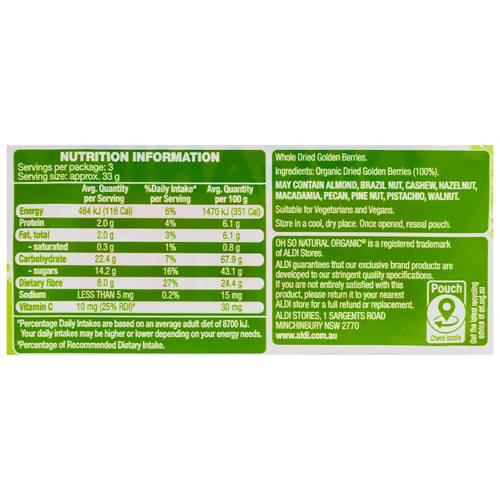 Nutrients 1, Organic Golden Berries 100g