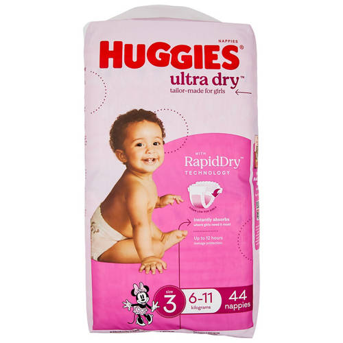 Front shot 2, Crawler Nappies 44 Pack Girls