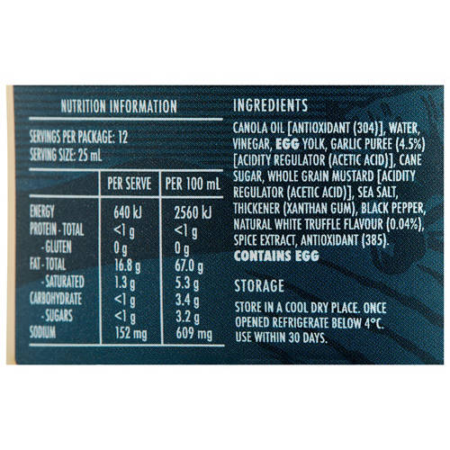 Nutrients 1, Truffle Aioli Flavoured Mayonnaise 300g
