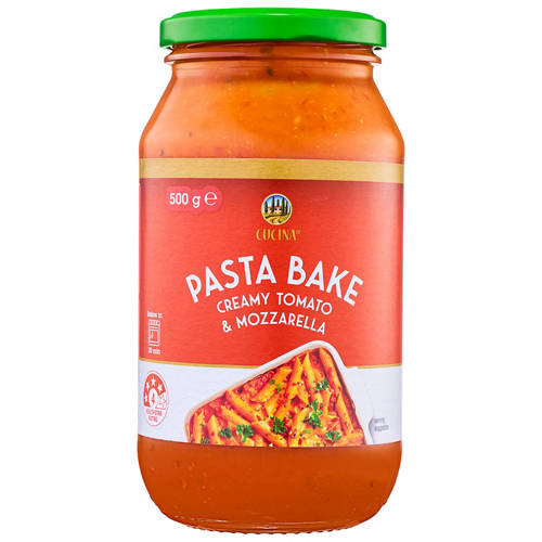 Front shot 2, Pasta Bake Creamy Tomato Mozarella Sauce 500g