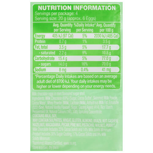 Nutrients 1, Mint Speckled Eggs 80g