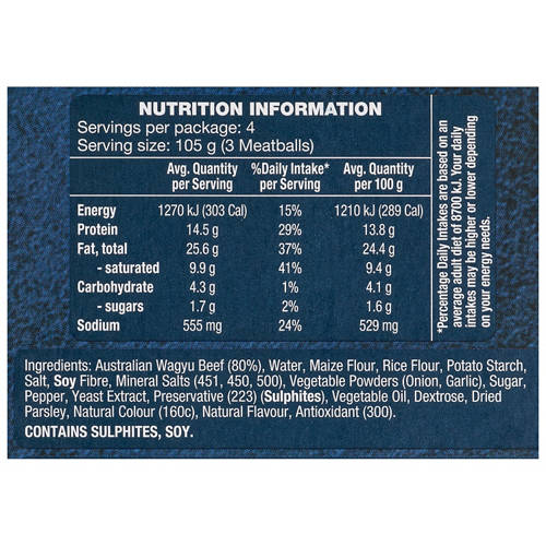 Nutrients 1, Wagyu Meatballs 420g