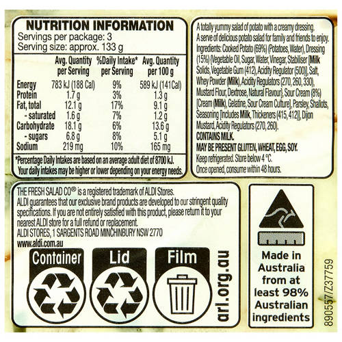 Nutrients 1, Potato Salad 400g