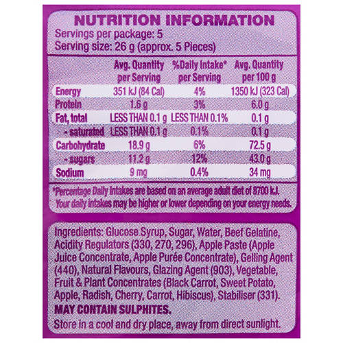 Nutrients 1, Fruity Bursts Soft Centre Flavoured Gummies 130g