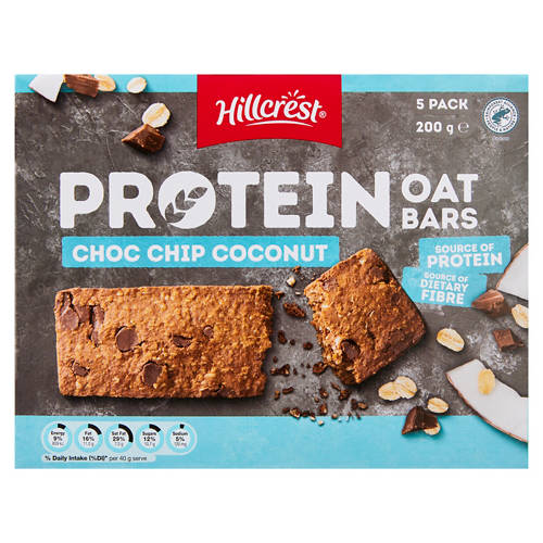 Front shot 2, Protein Oat Bars Choc Chip Coconut 5 Pack 200g