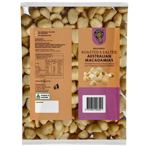 Front shot 2, Roasted & Salted Australian Macadamias 600g