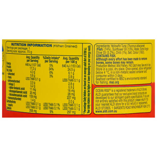 Nutrients 1, Yellowfin Tuna In Oil with Chilli 95g