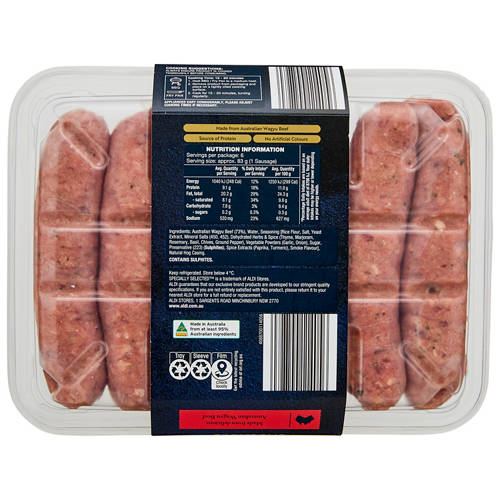 Front shot 2, Wagyu Beef Sausages 500g