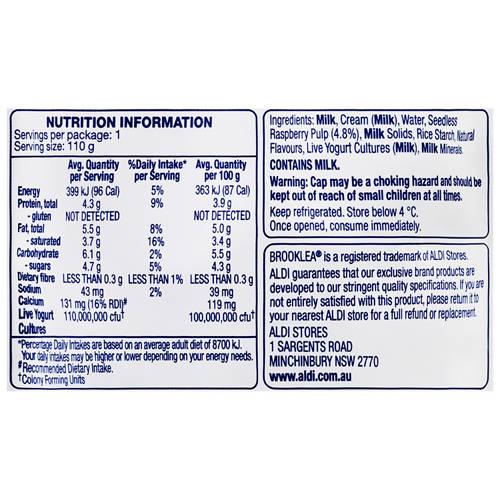 Nutrients 1, No Added Sugar Raspberry Yogurt Pouch 110g