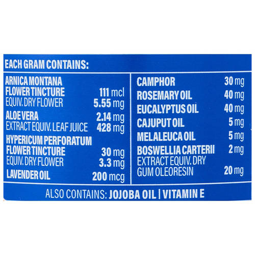 Ingredients 1, Joint & Muscle Pain Relief Cream