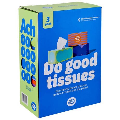 Front shot 2, Bamboo Facial Tissues Rectangle 3 x 140 Pack