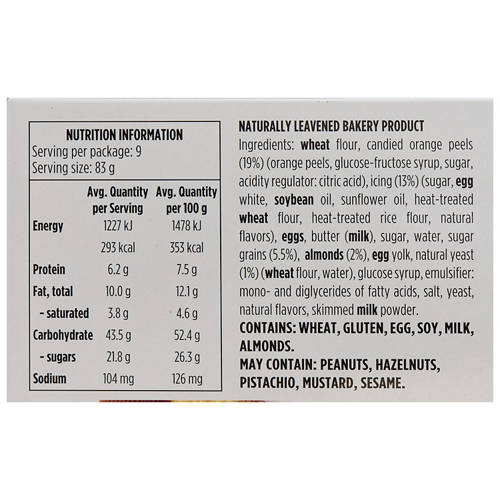 Nutrients 1, Traditional Italian Colomba 750g