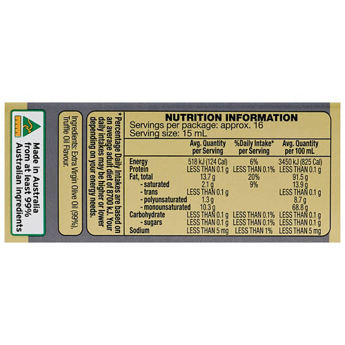 Nutrients 1, Australian Extra Virgin Olive Oil with Truffle Infused Oil