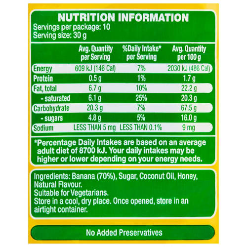Nutrients 1, Banana Chips 300g