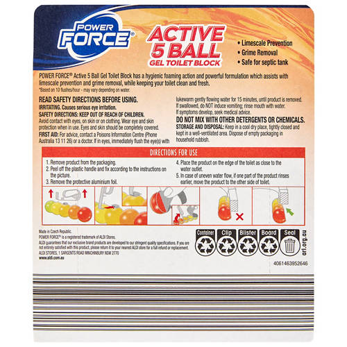 Front shot 2, Assorted Active 5 Ball Gel Toilet Blocks 35g
