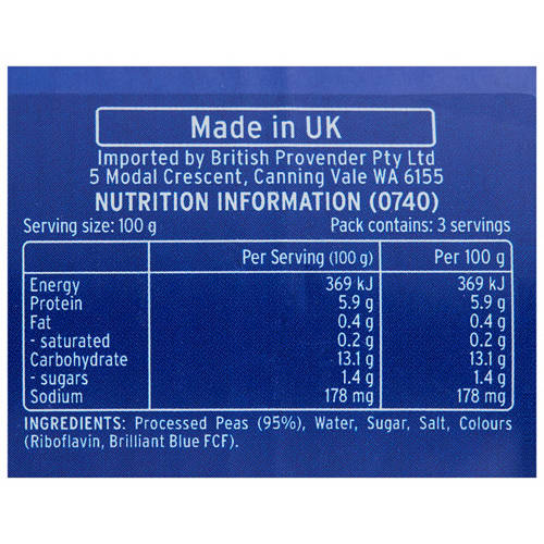 Nutrients 1, Mushy Peas Original 300g