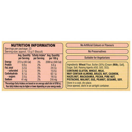 Ingredients 1, Butter Shortbread Fingers 300g