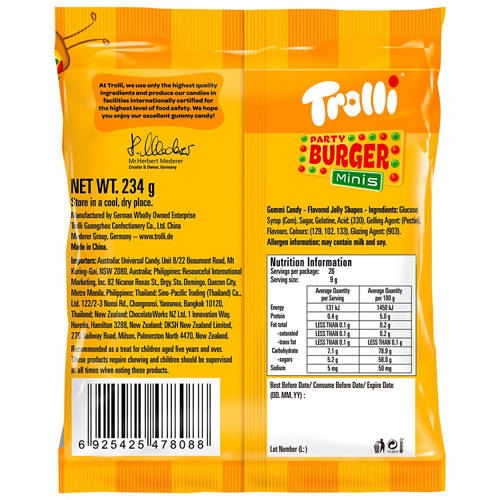 Front shot 2, Mini Burger Halloween Share Pack 234g