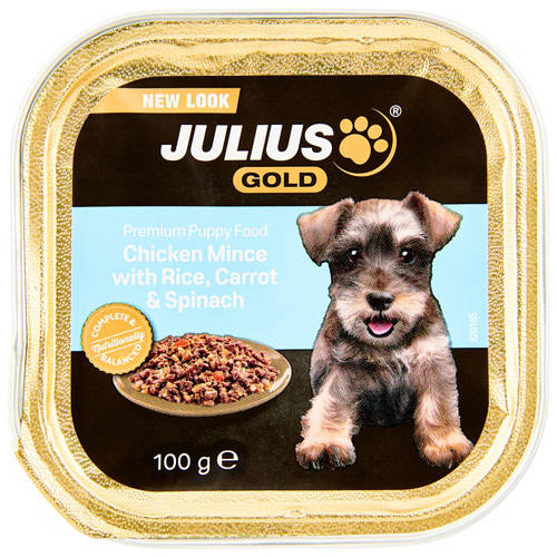 Front shot 2, Chicken Mince with Rice, Carrot & Spinach Premium Puppy Food 100g