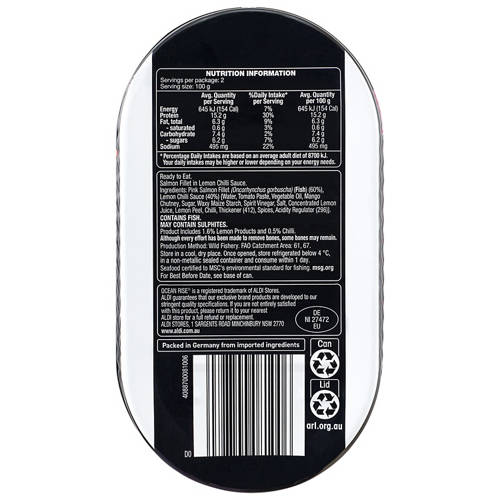 Front shot 3, Salmon Fillet Lemon Chilli 200g