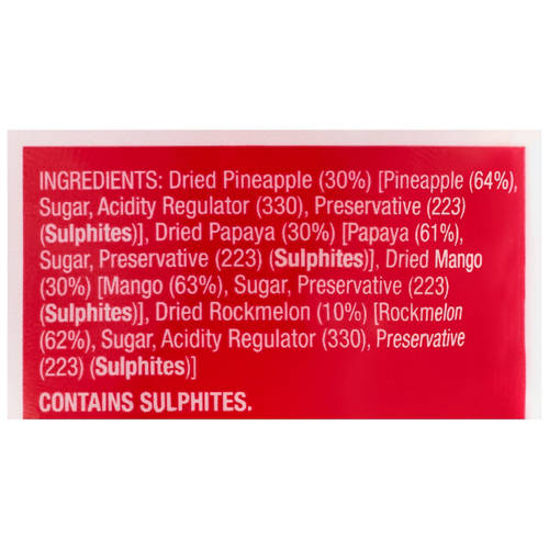 Ingredients 1, Dried Tropical Fruit Mix 200g