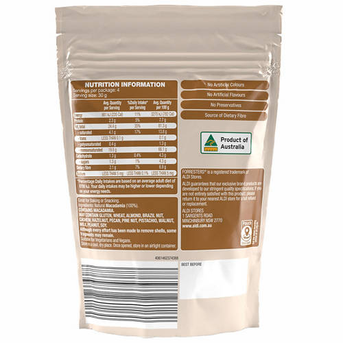 Front shot 2, Premium Baking Nuts Crushed Macadamias 120g