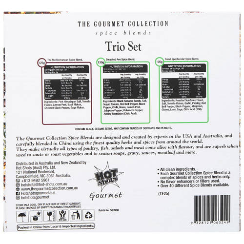 Front shot 2, Assorted Trio of Spice Pack 355g