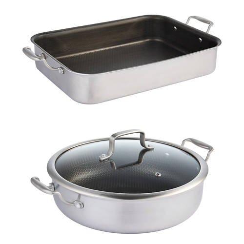 Group 1, Stainless Steel Honeycomb Base Roaster or Casserole