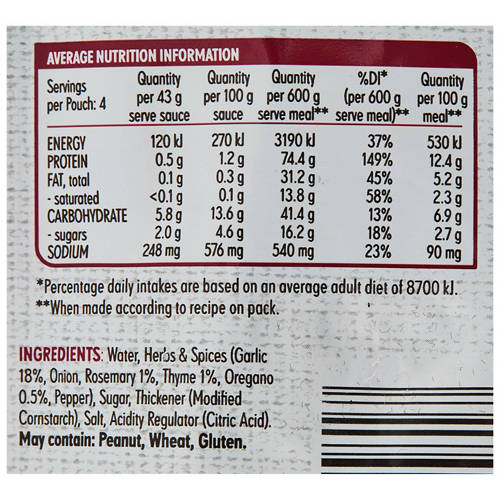 Nutrients 1, Garlic & Herb Lamb Shanks Recipe Base 175g