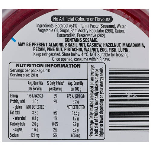Nutrients 1, Roasted Beetroot Dip 200g