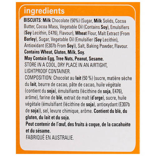 Ingredients 1, TeeVee Snacks Malt Sticks 175g