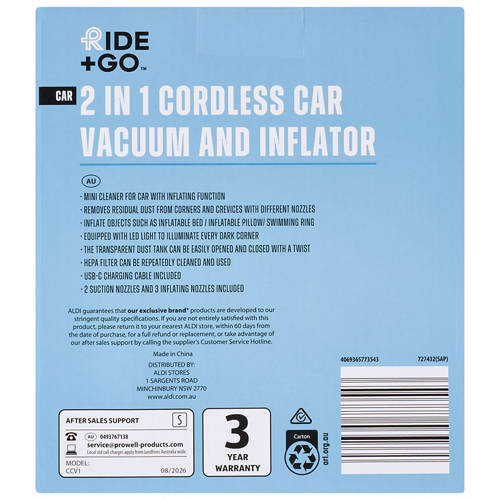 Front shot 4, Cordless Car Vacuum and Inflator