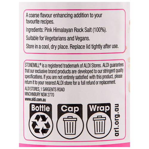 Ingredients 1, Himalayan Pink Rock Salt Grinder 225g