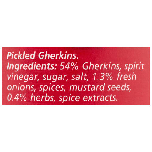 Ingredients 1, Spreewalder Whole Pickled Gherkins
