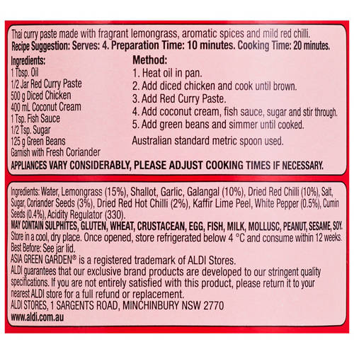 Ingredients 1, Thai Red Curry Paste 195g
